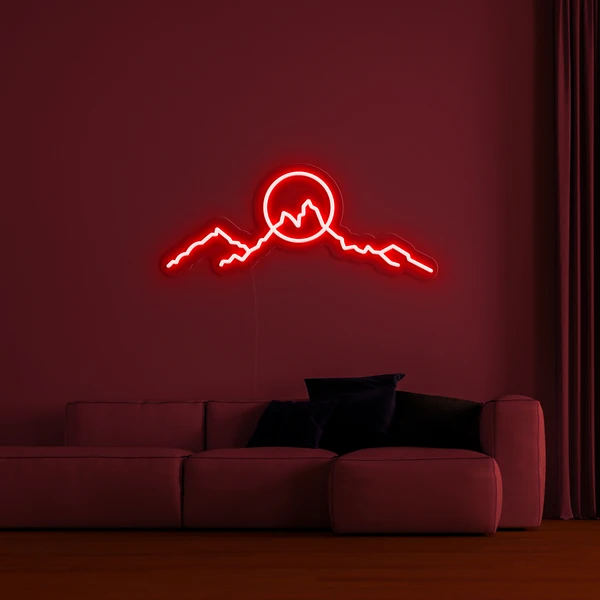 Świecący neon LED na ścianie w kształcie 3D - GÓRY
