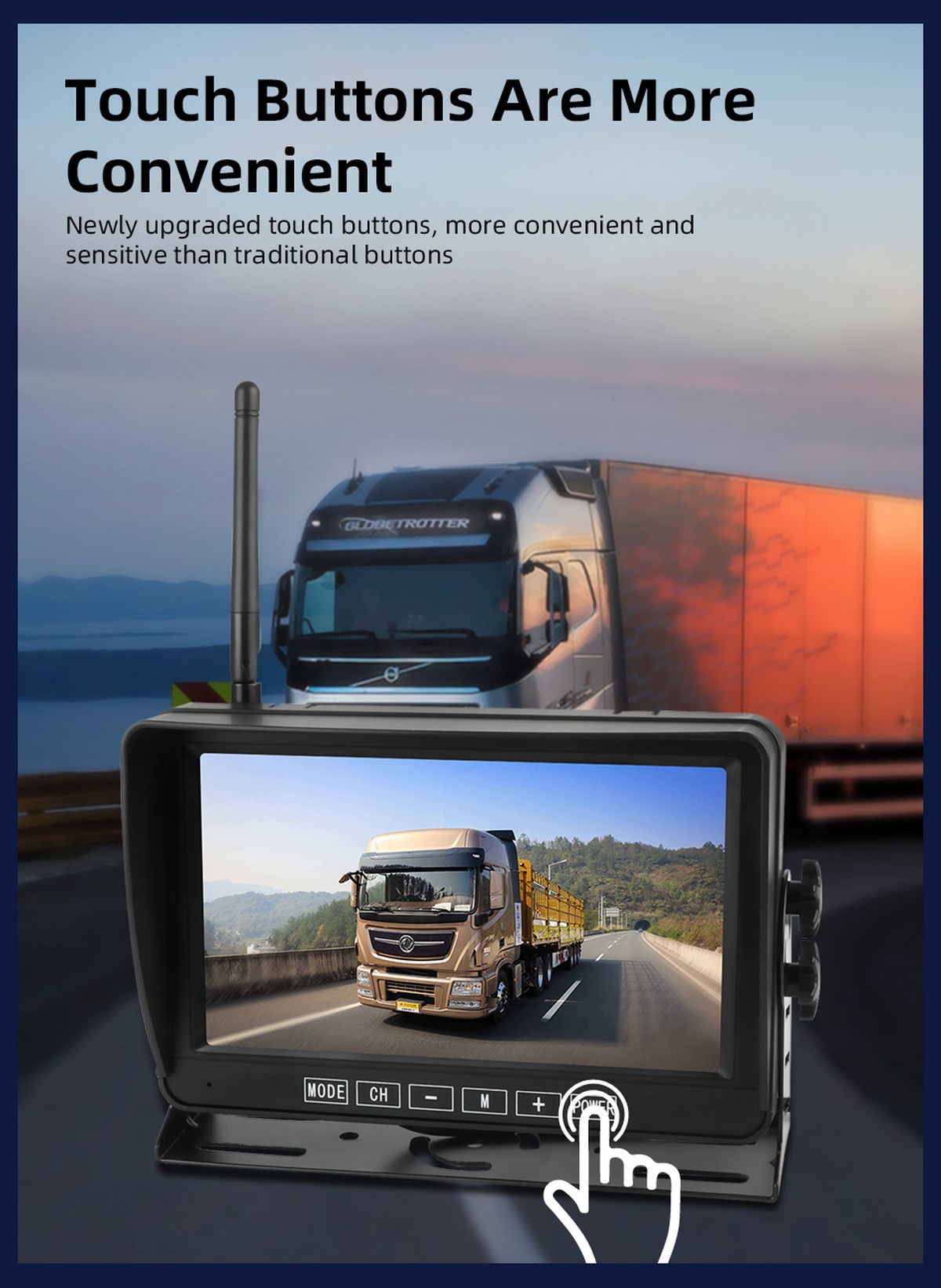 bezprzewodowy monitor systemu parkowania - do samochodów ciężarowych, dostawczych, osobowych