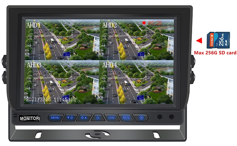 hybrydowy 10-calowy monitor samochodowy obsługuje kartę sd 256 GB