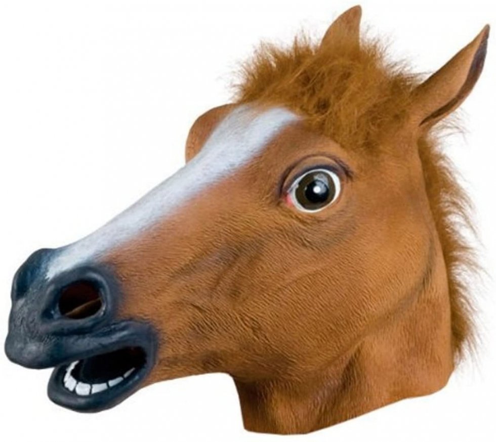 Halloweenowa maska z głową konia