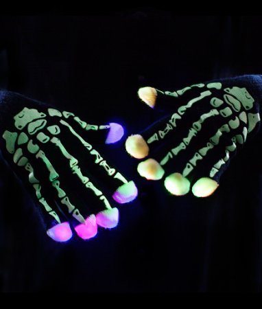 Rękawiczki szkieletowe świecące diodami LED
