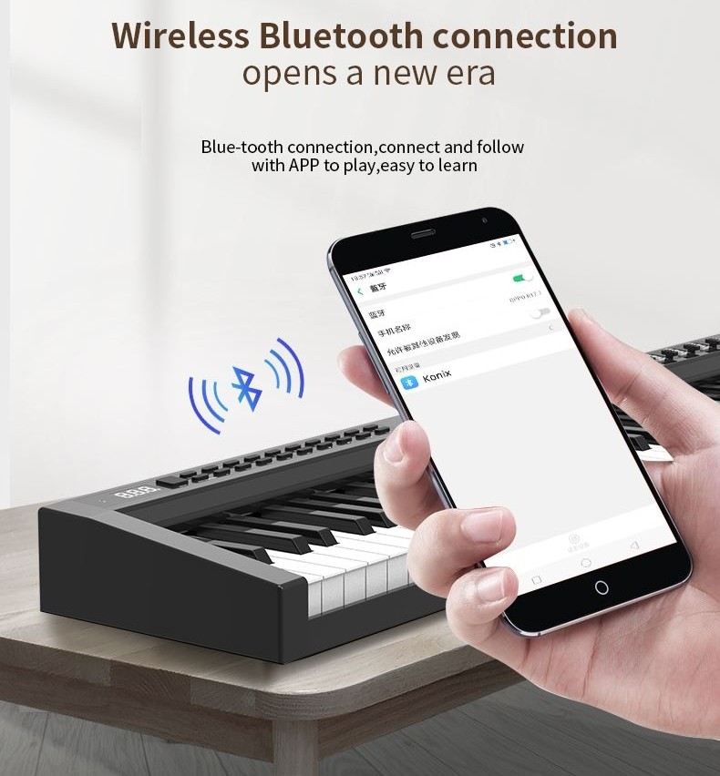 smartfon bluetooth z pianinem cyfrowym
