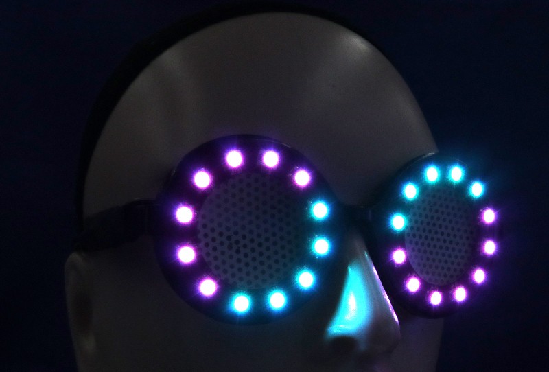 cyber punk świecące okulary rave party design