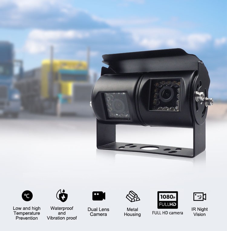 Wysokiej jakości podwójna kamera do maszyn transportowych, ładunkowych lub roboczych