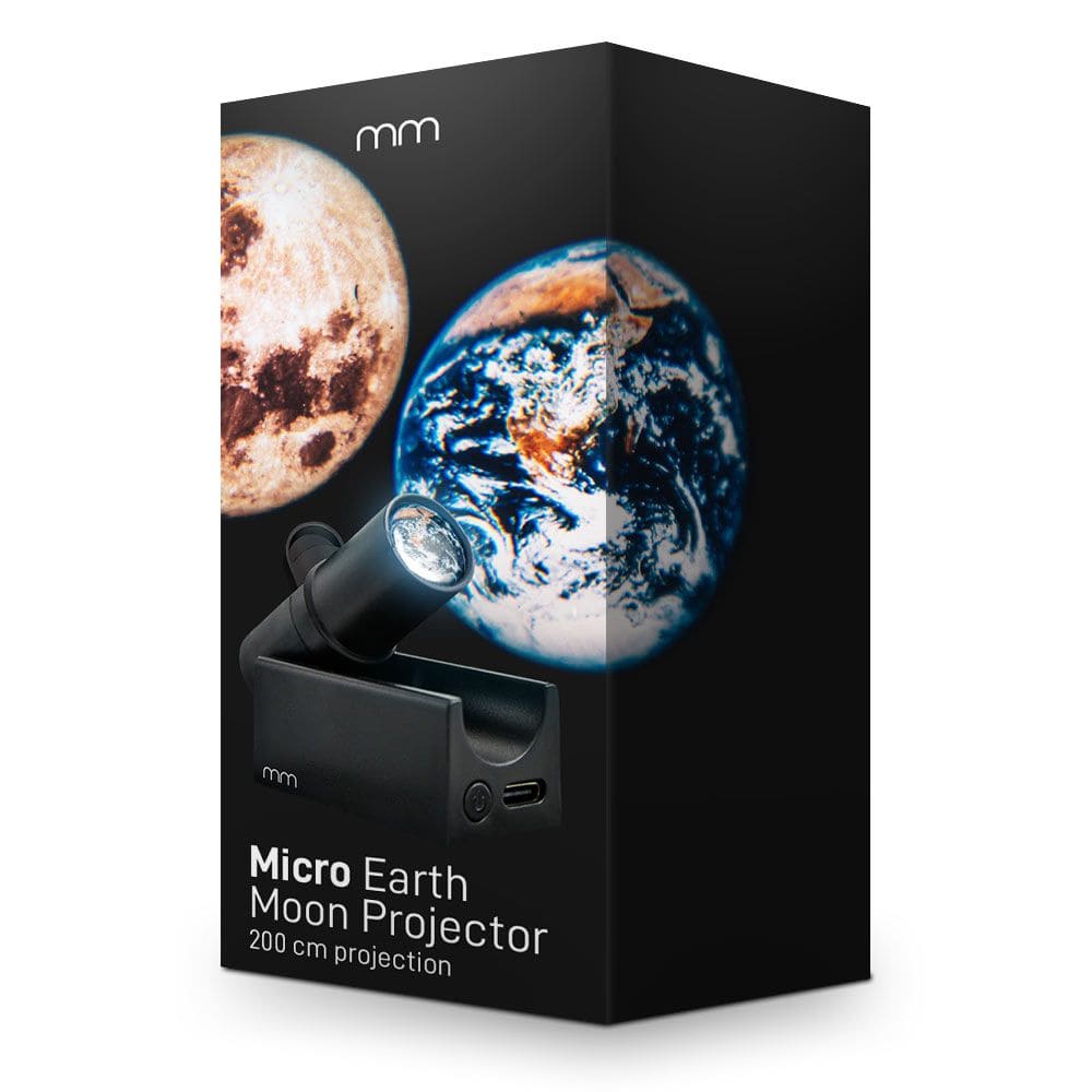 projektor z mikro-ziemią i księżycem
