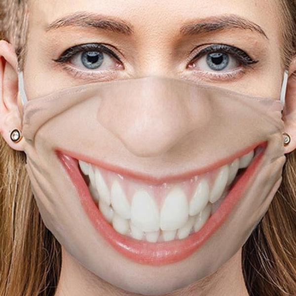 kobiety uśmiech maska na twarzy