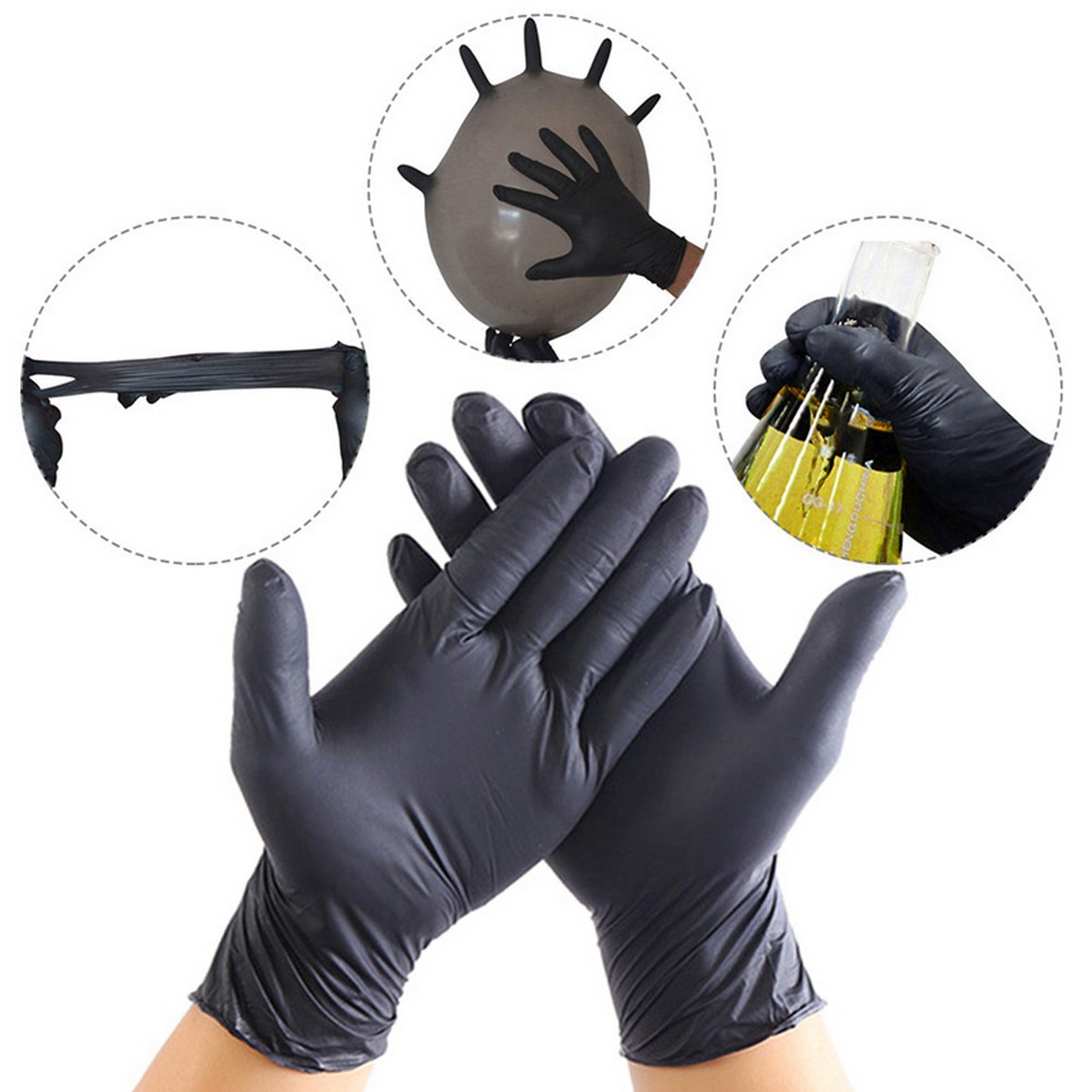 rękawice gumowe nitrylowe ochronne czarne