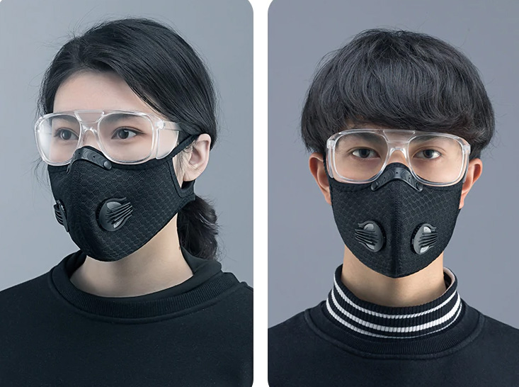 okulary ochronne z maską przeciw wirusowi koronowemu