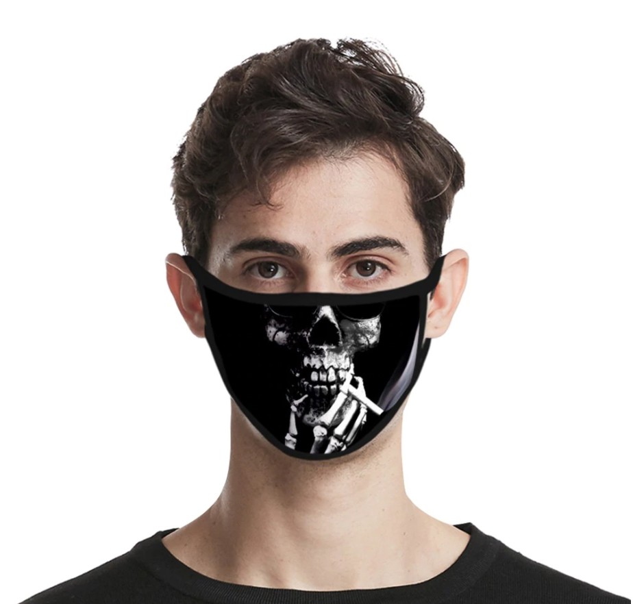 czarna maska ochronna w kształcie czaszki z poliestru