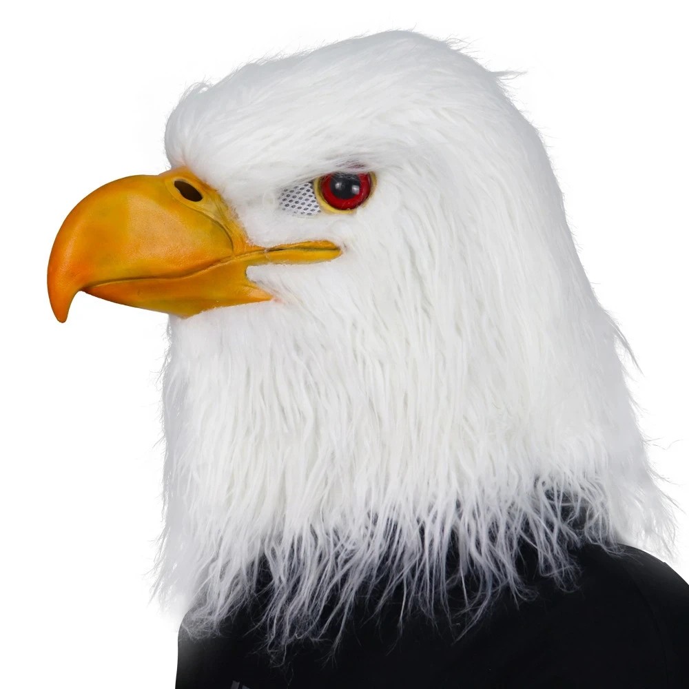Silikonowa maska ​​z głową białego orła
