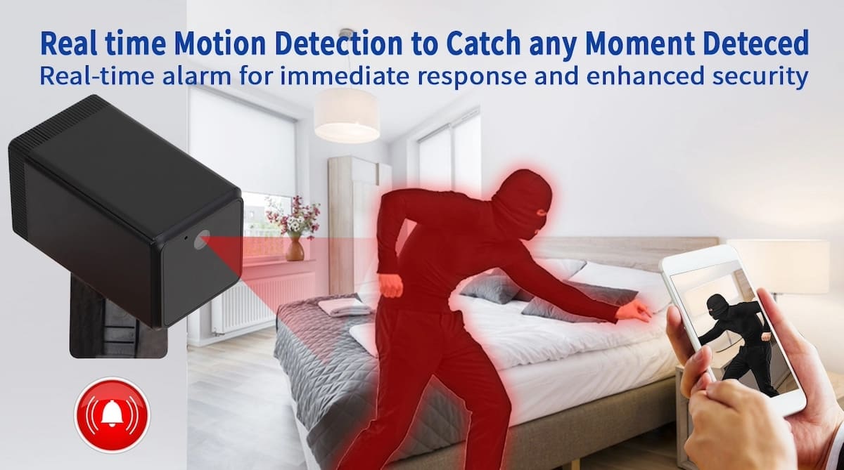 Szpiegowska kamera bezpieczeństwa do wykrywania ruchu w mieszkaniu w domu