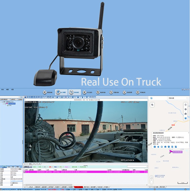 Kamera 4G do karty SIM śledząca samochód ciężarowy przez Internet