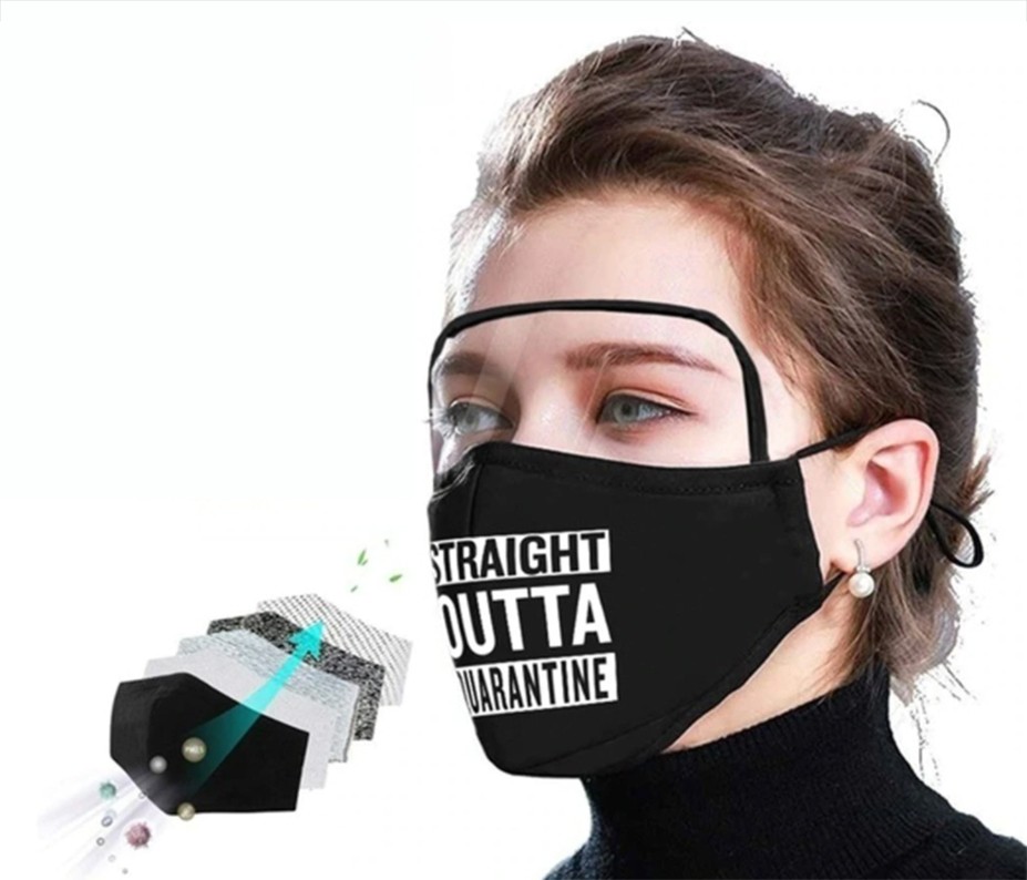 czarna maska z tarczą - unisex dla kobiet i mężczyzn