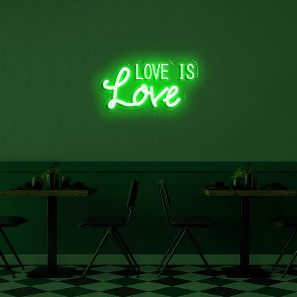 Logo 3D neonowe LED na ścianie - Love is Love o wymiarach 50 cm