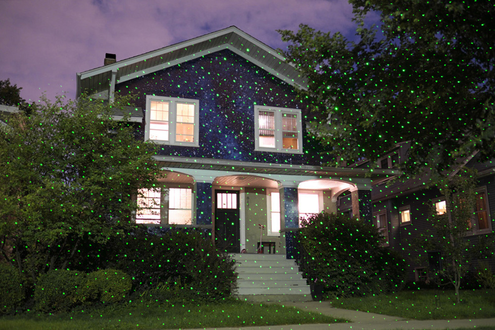 Dekoracyjny projektor laserowy LED kolorowy fasada domu zielony czerwony
