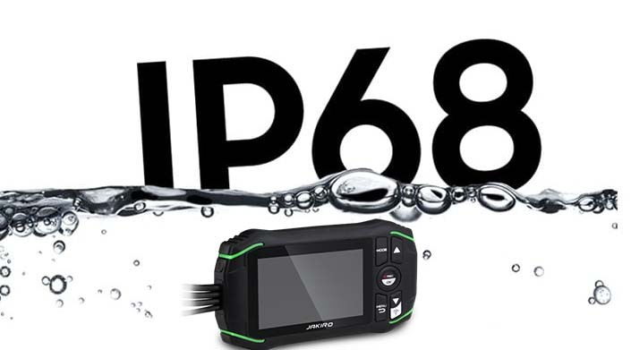 Ochrona IP68 - wodoodporna + pyłoszczelna kamera na motocyklu