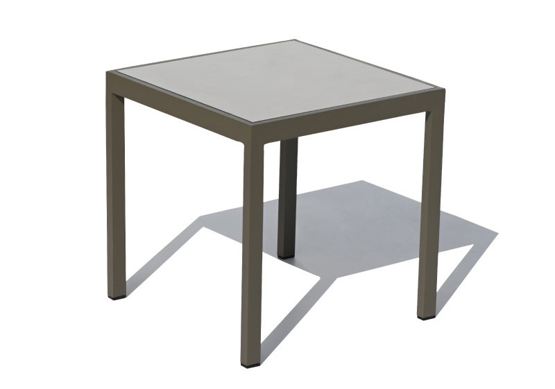 Mały poręczny aluminiowy stół tarasowy Luxurio Damian o minimalistycznym designie