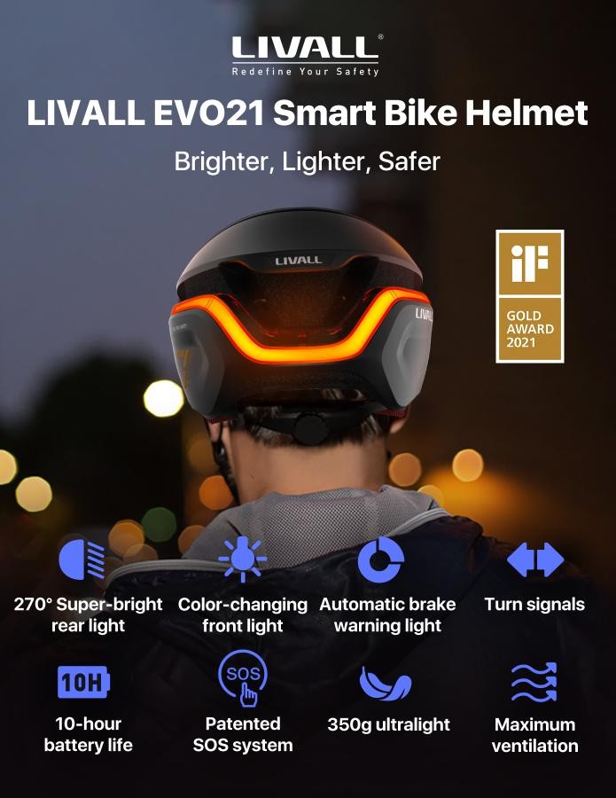 Kask rowerowy SMART - Livall EVO21