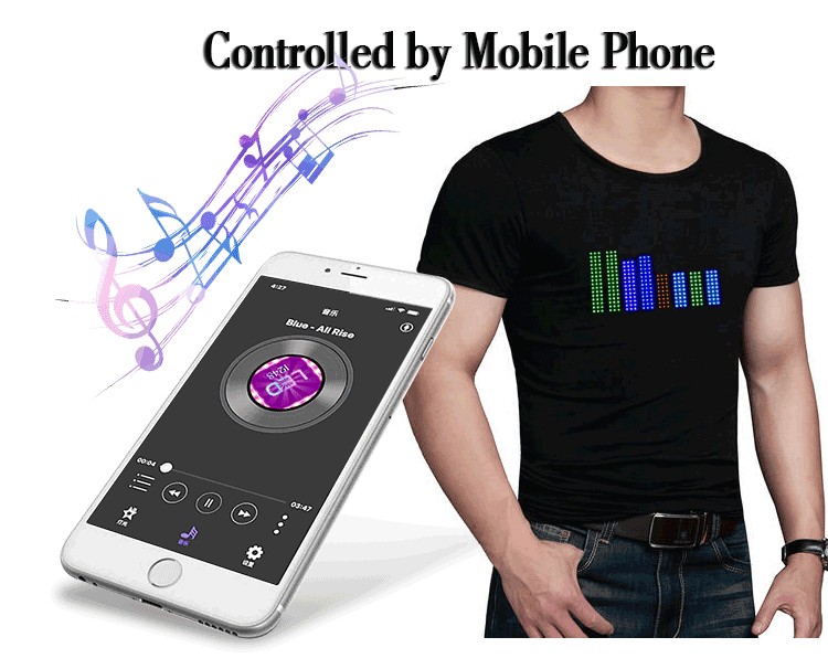 led koszula programowalny smartfon telefon komórkowy