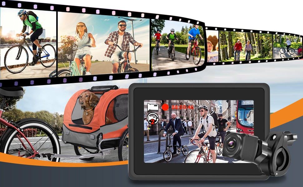 Zestaw bezpieczeństwa rowerowego - kamera cofania z monitorem