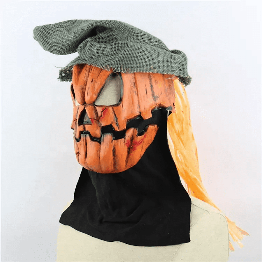 Straszna maska na twarz w kształcie dyni na Halloween