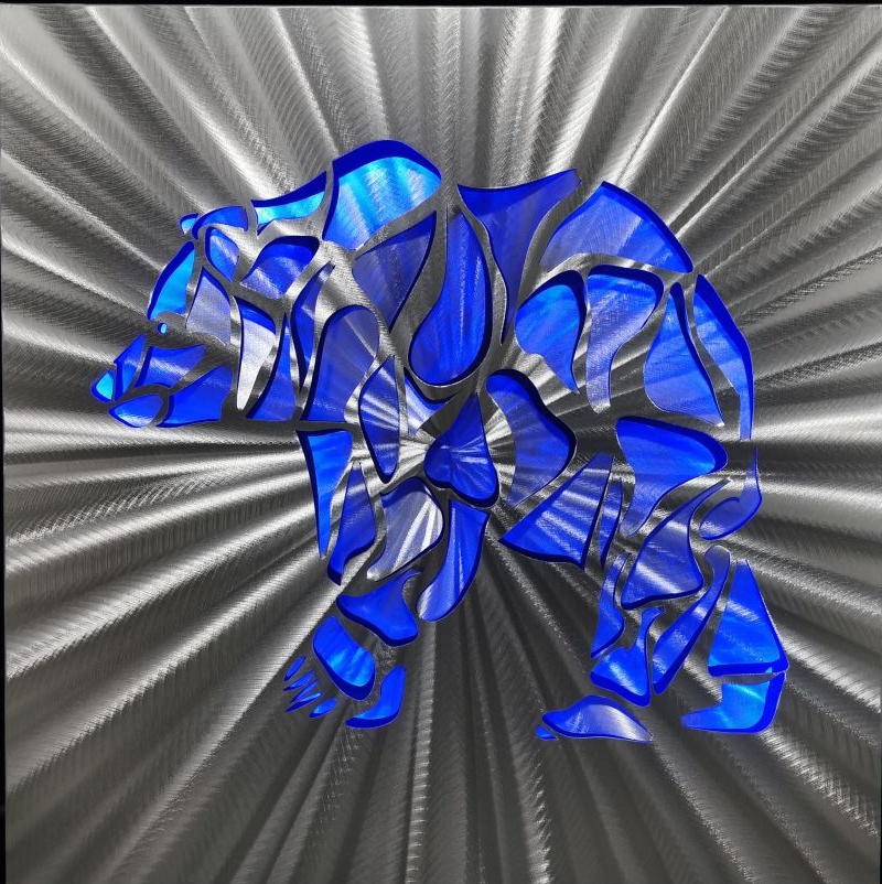 Niedźwiedź polarny - Abstrakcyjne obrazy LED do metalu 3D aluminium