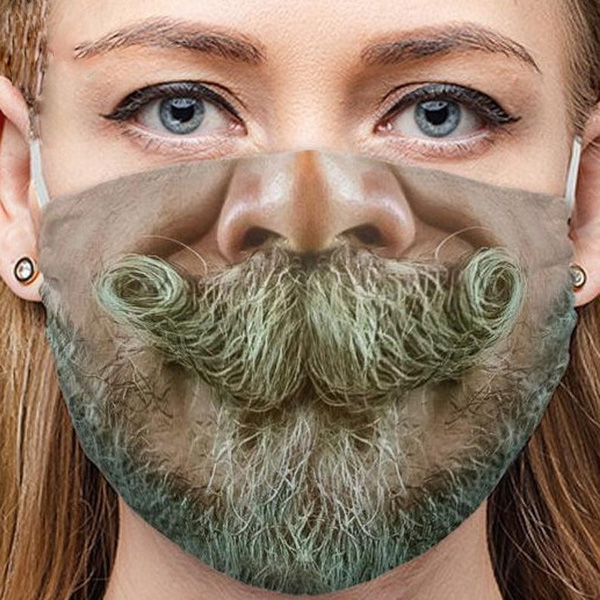Maska 3D drukuje wąsy i brodę