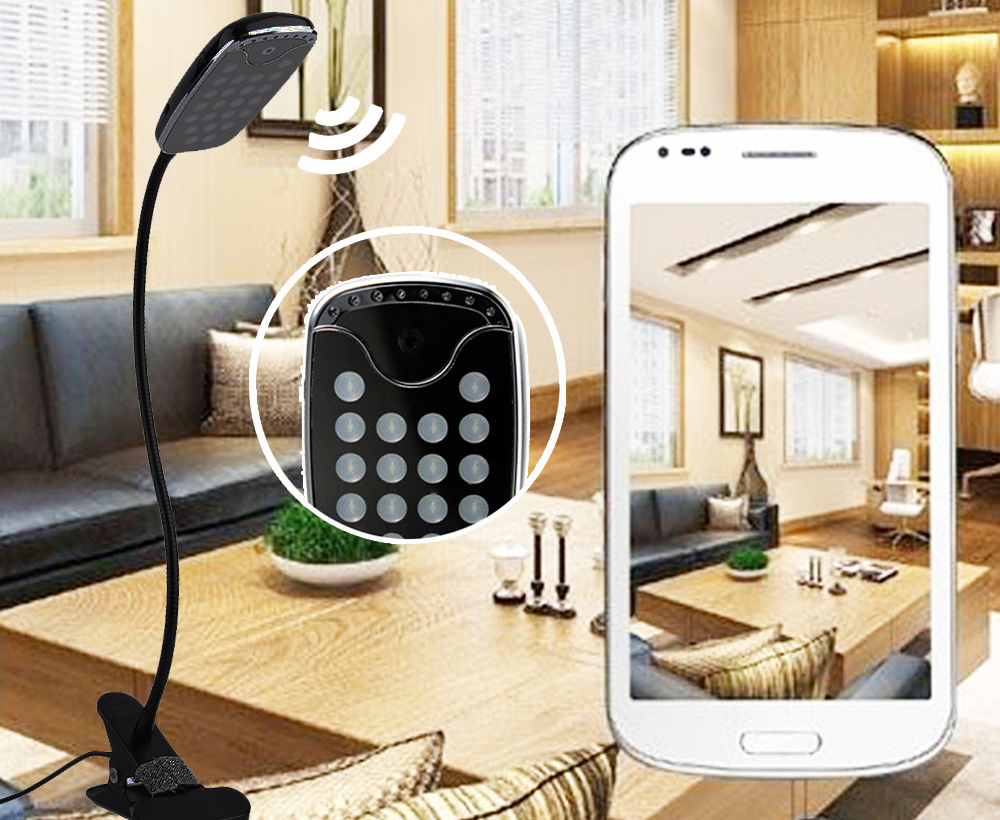 LED lampa stołowa z ukrytej kamery, WiFi