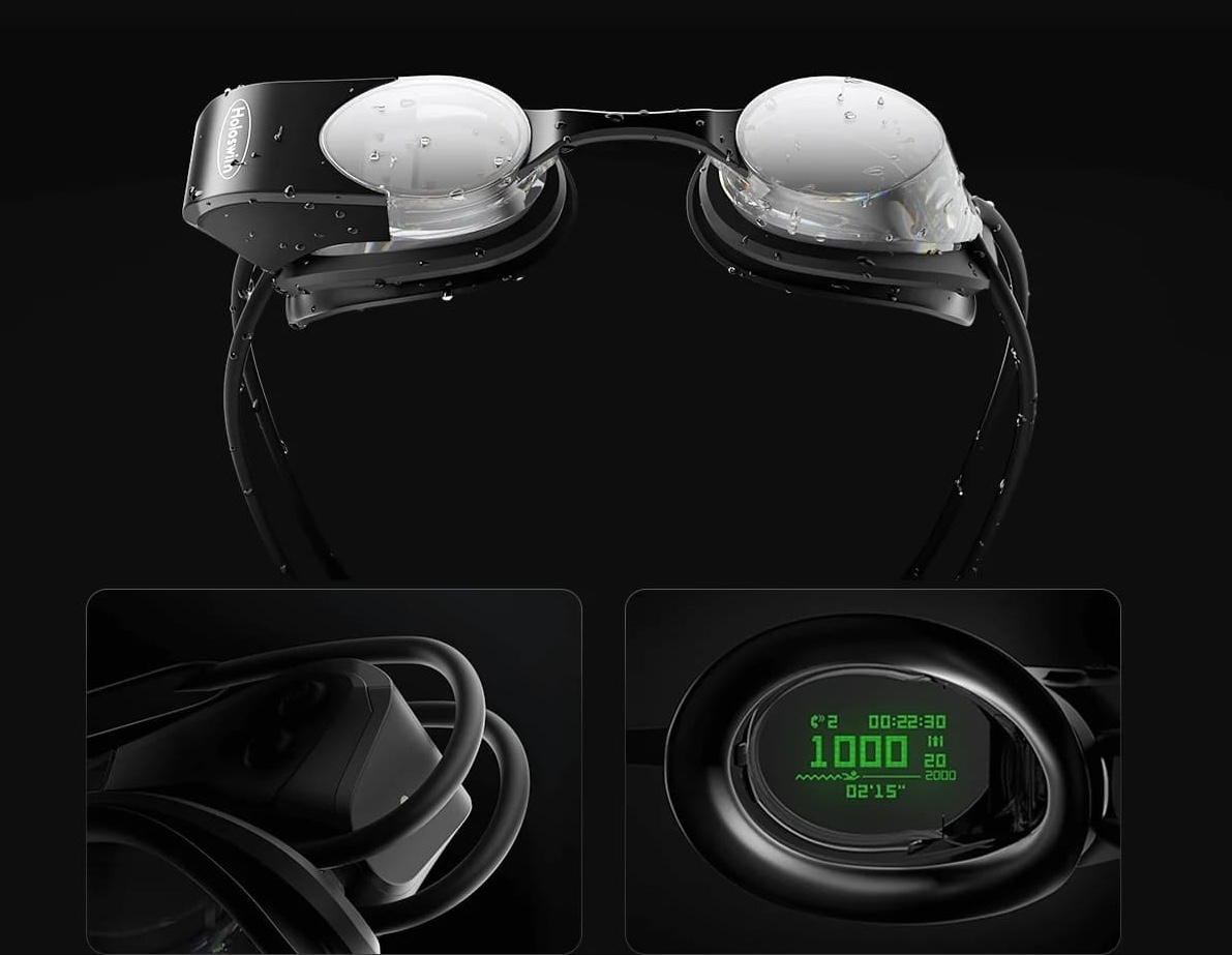 inteligentne okulary pływackie do pływania w wirtualnej rzeczywistości z wyświetlaczem