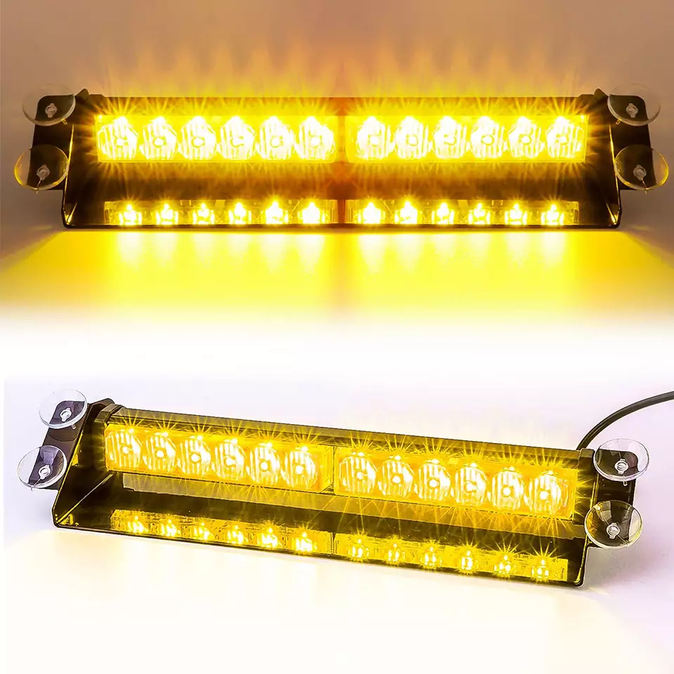Światła ostrzegawcze LED stroboskopowe do samochodu 24 diody LED koloru biało żółtego