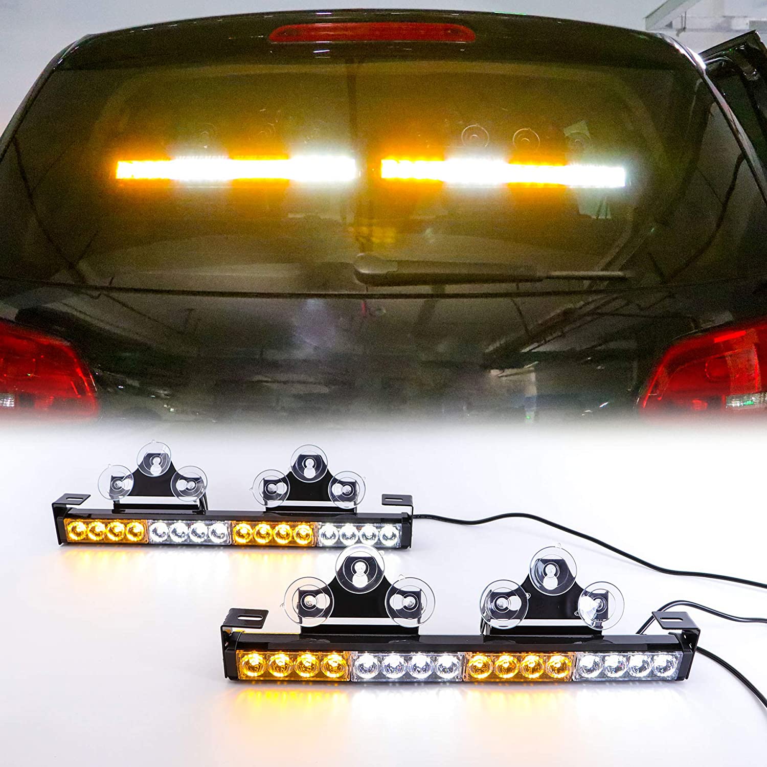 Migające diody LED do samochodu żółto-białe wielokolorowe