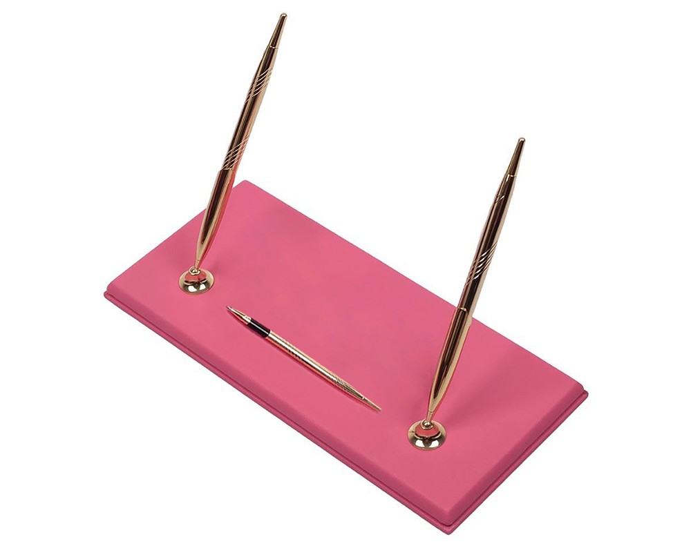 zestaw luksusowych długopisów różowo-złoty stojak dla kobiet