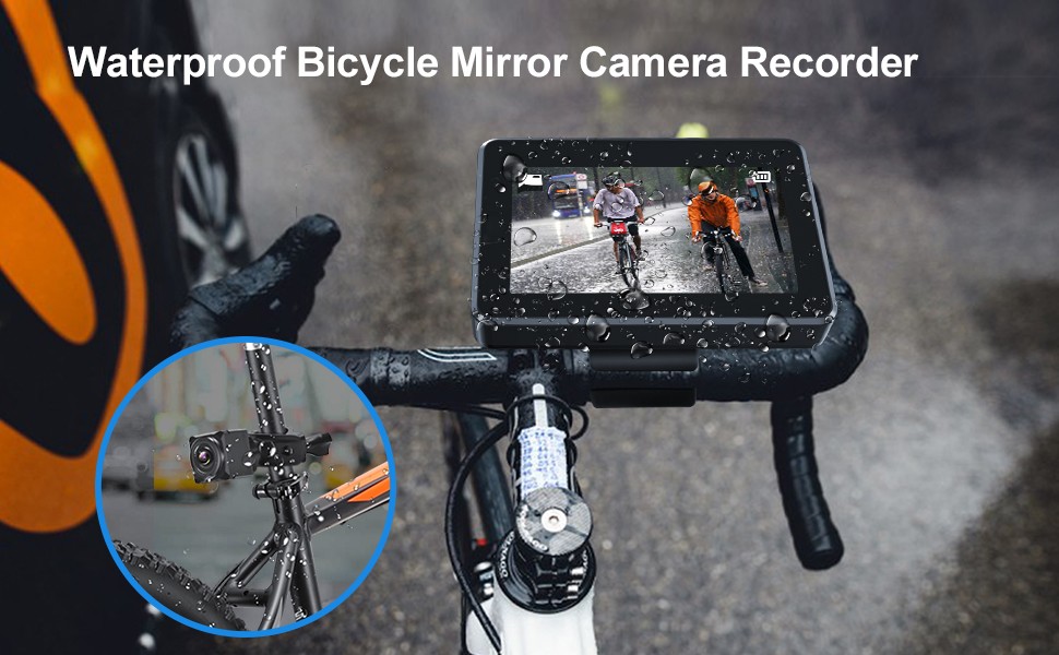 wodoodporna kamera rowerowa IP68 z monitorem i możliwością nagrywania