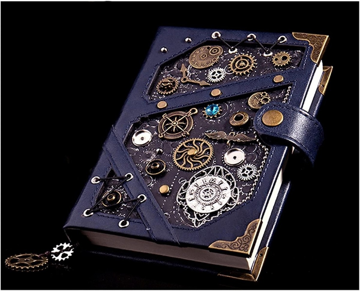 zestaw notatników steampunk - luksusowy notatnik z ekoskóry