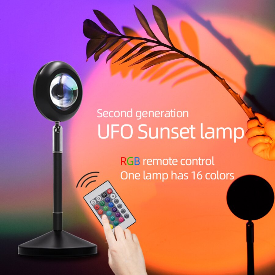kolorowa lampa fotograficzna o zachodzie słońca