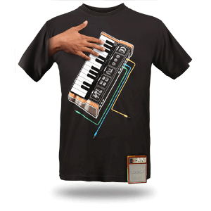 T-shirt są gry na fortepianie
