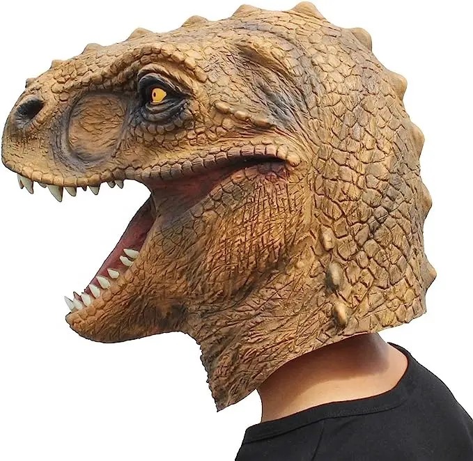 Maska na Halloween silikonowa maska dinozaura t rex na głowę dinozaura