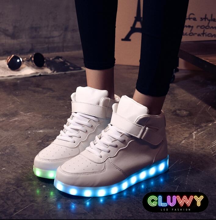 Diody świecące buty sneakers biały
