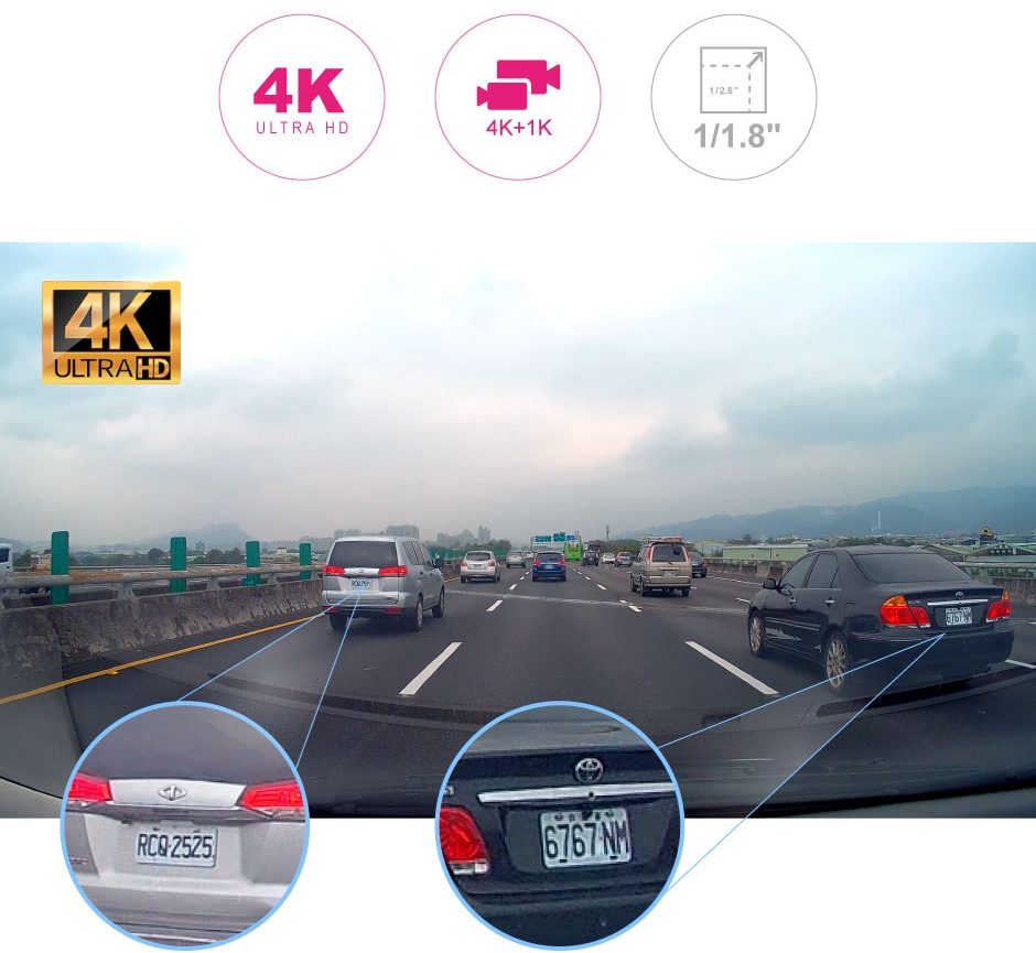 Podwójna kamera samochodowa 4k do samochodu