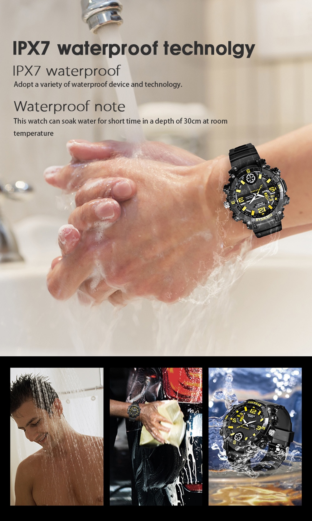 zegarek z wodoodporną kamerą IPX7