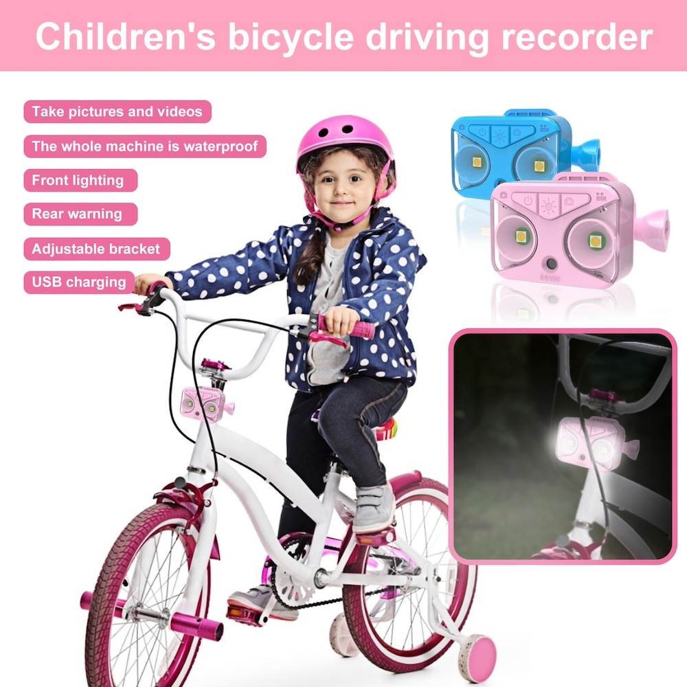 Kamera rowerowa dla dzieci ze światłem rowerowym